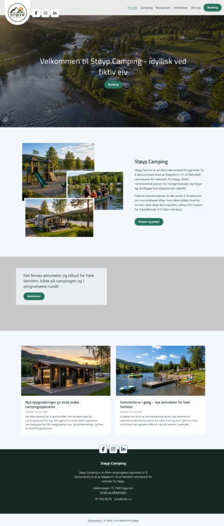 Malverk for rimelig hjemmeside til campingside