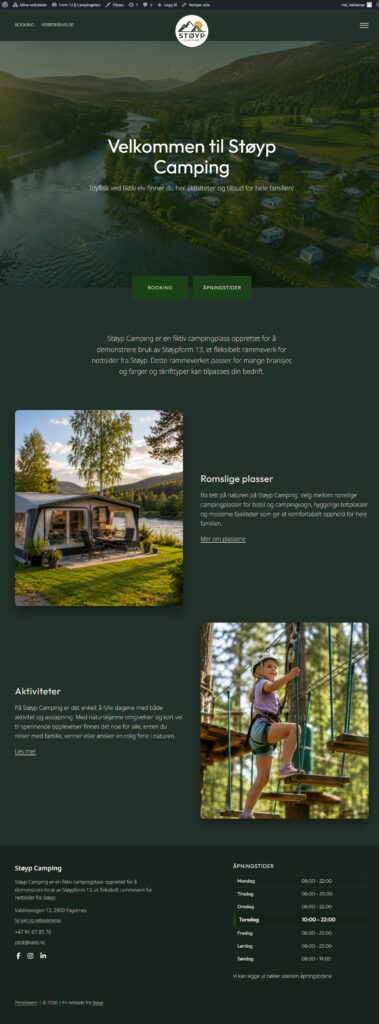 Hjemmesidemal for campingplass