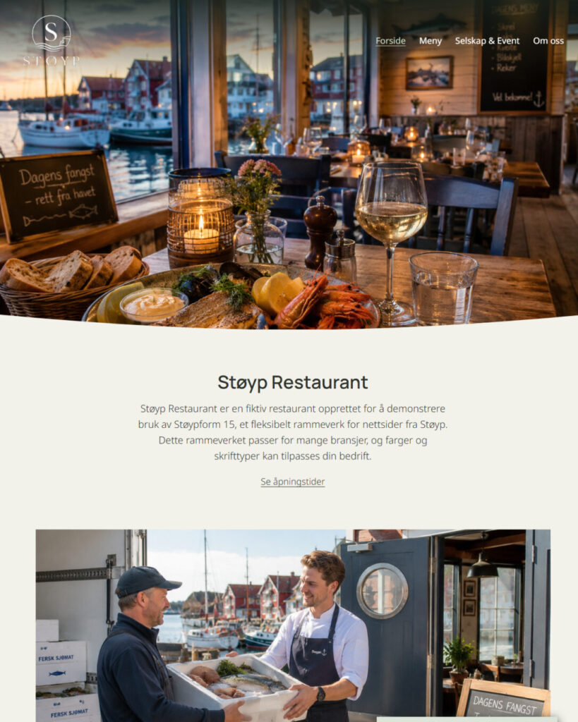 Nettsidemal for restauranter