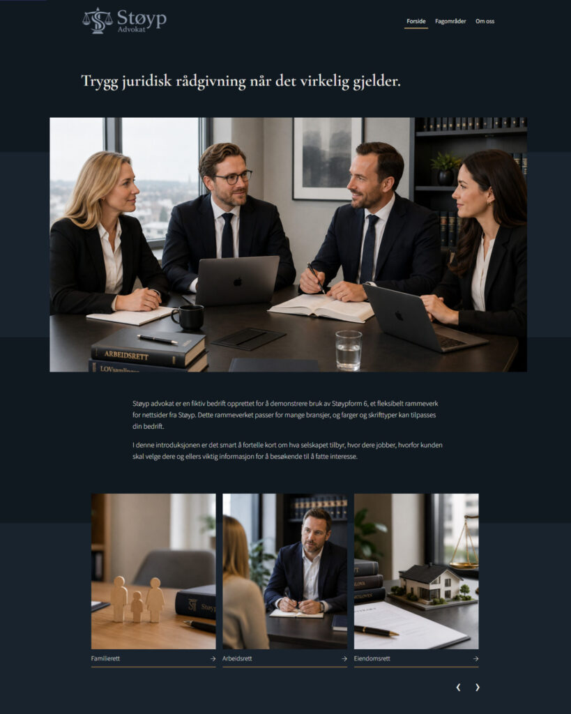 Støypform 7, et godt alternativ som nettsidedesign for advokater