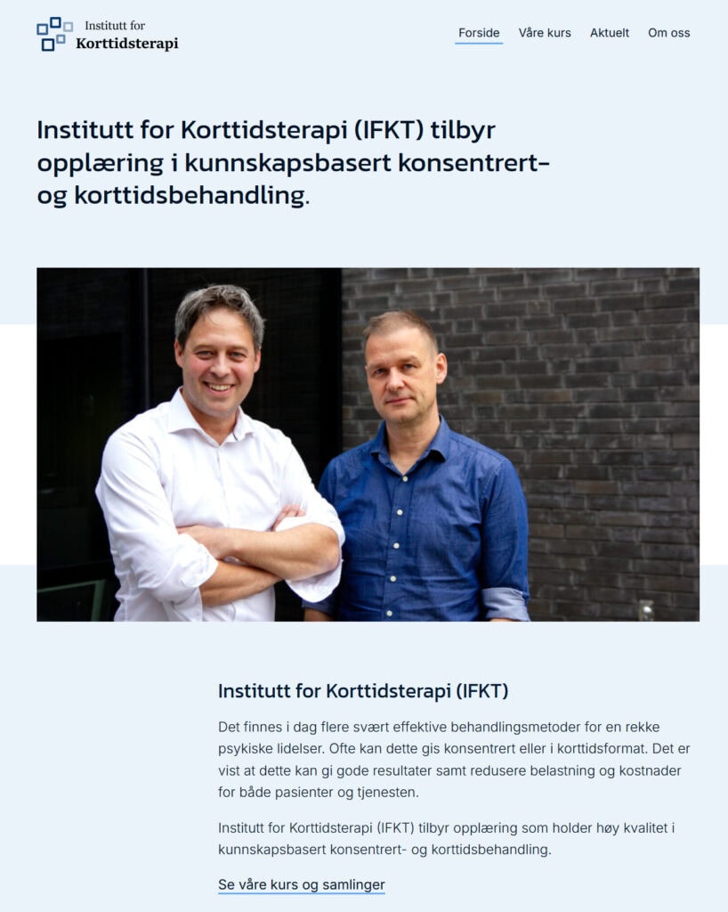 Mockup av referansenettside, IFKT
