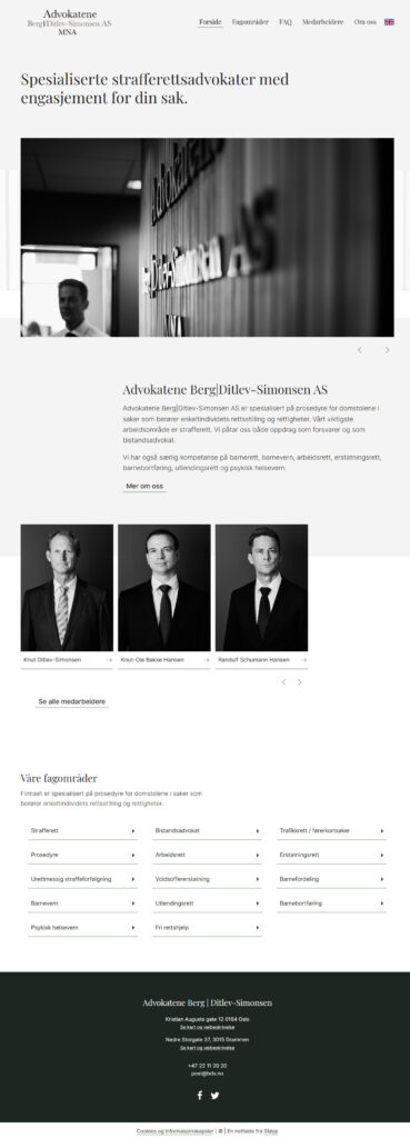 Mockup av referansenettside, bds.no