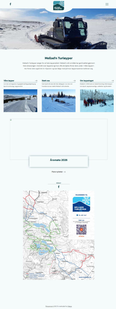 Mockup av nettsiden til Mellad'n Turløyper